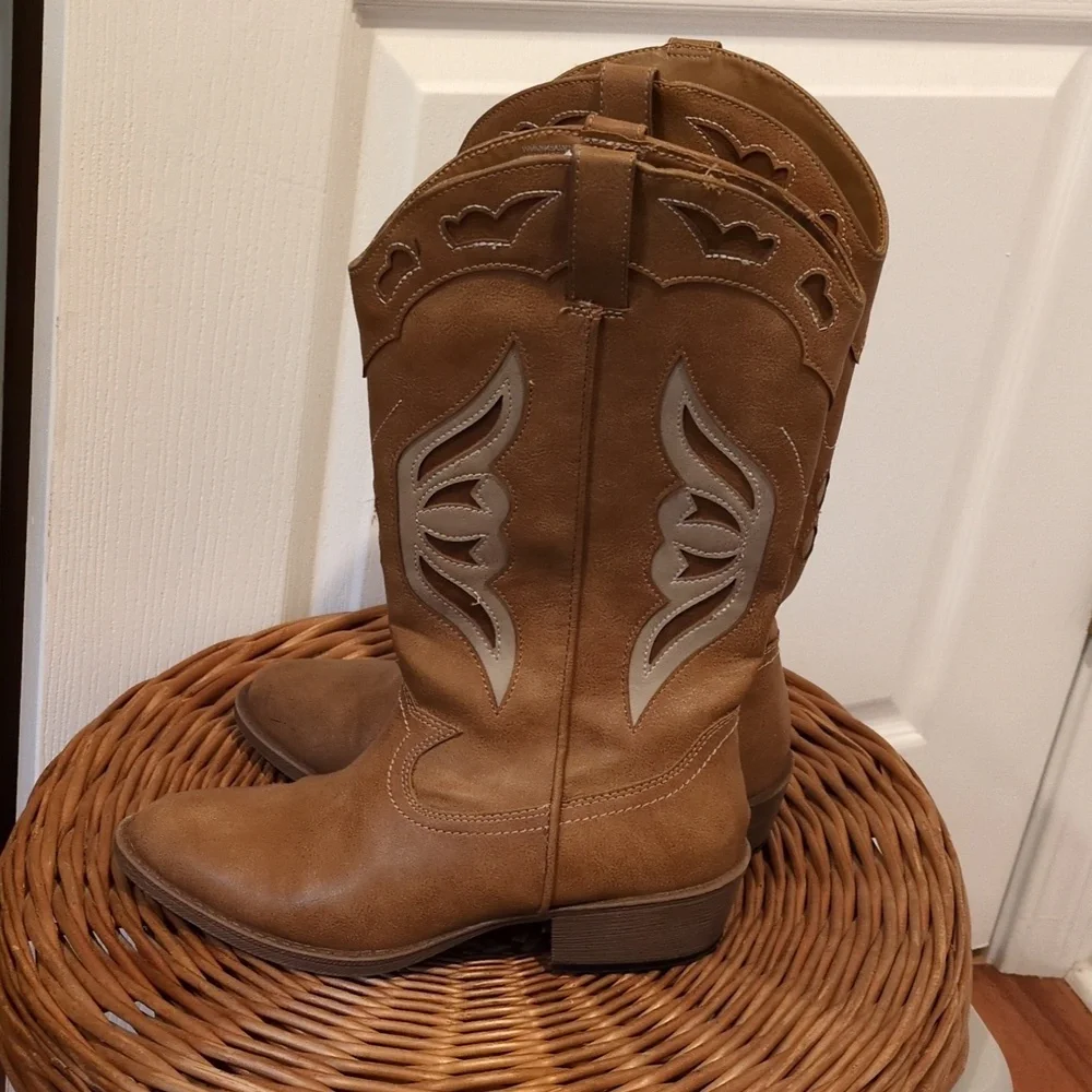 Madden NYC Brown Western Festival Cowboy Boot Womens 7 - Picture 3 of 9